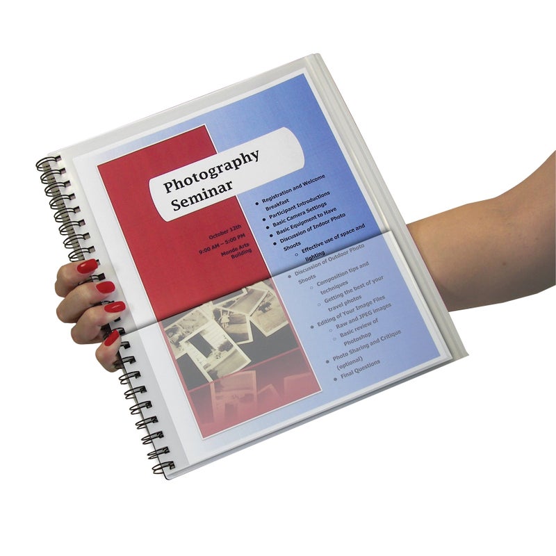 C-Line Eight-Pocket Portfolio with Security Flap, Polypropylene, 8.5 X 11, Black/White - Image 2